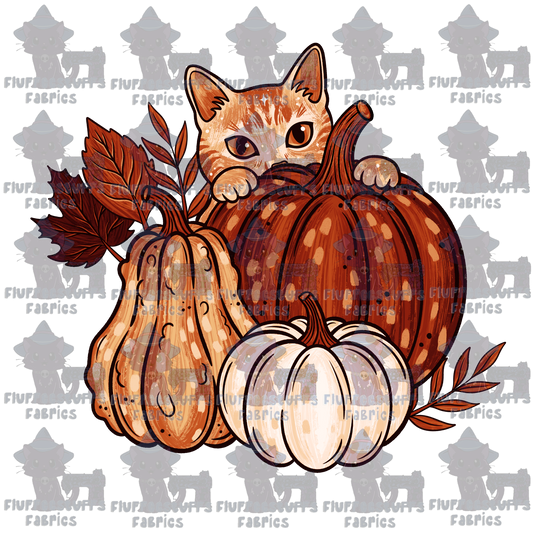 Panel Calico Kitty Pumpkin A