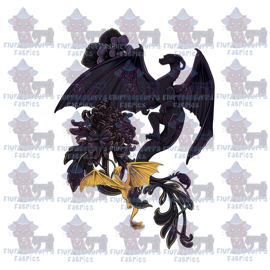 Panel Dragon Gold and Black