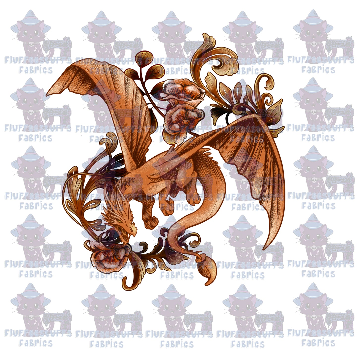 Panel Dragon Orange Scorpion Tail
