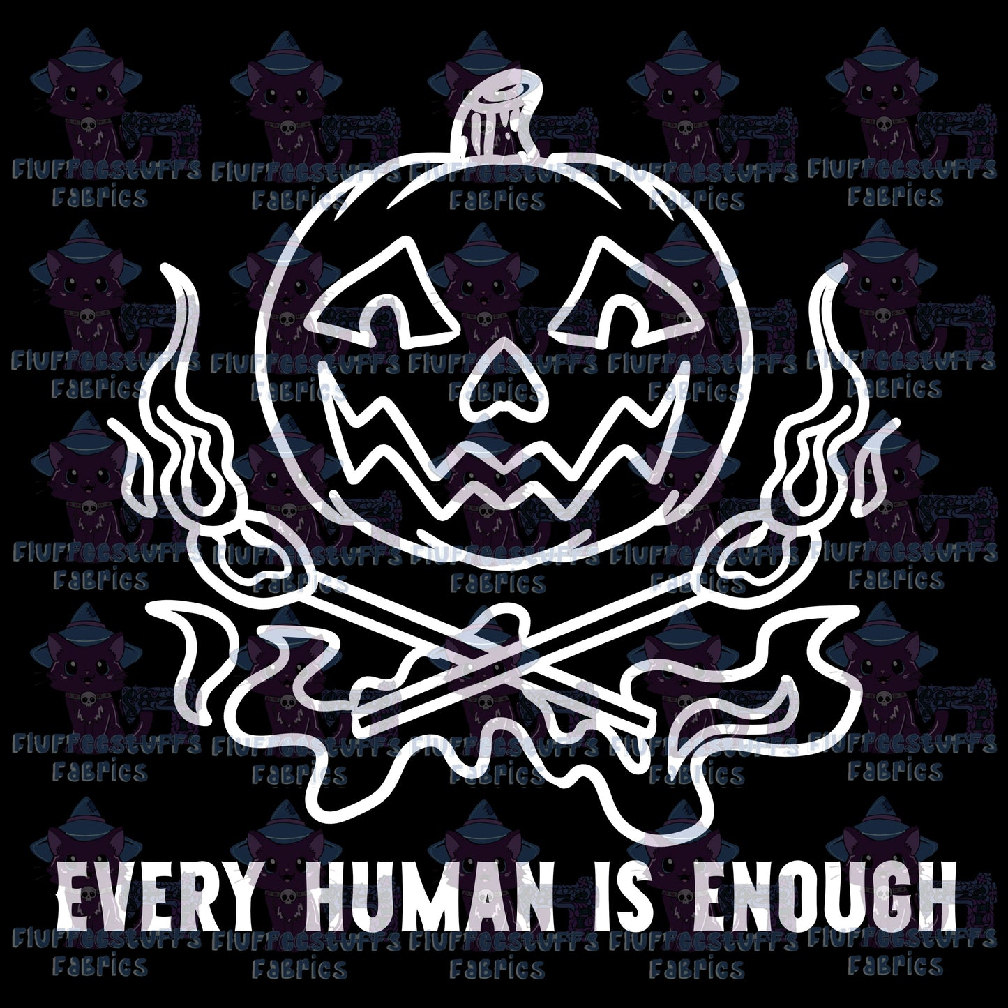Panel Every Human is Enough White image blk backround for showing