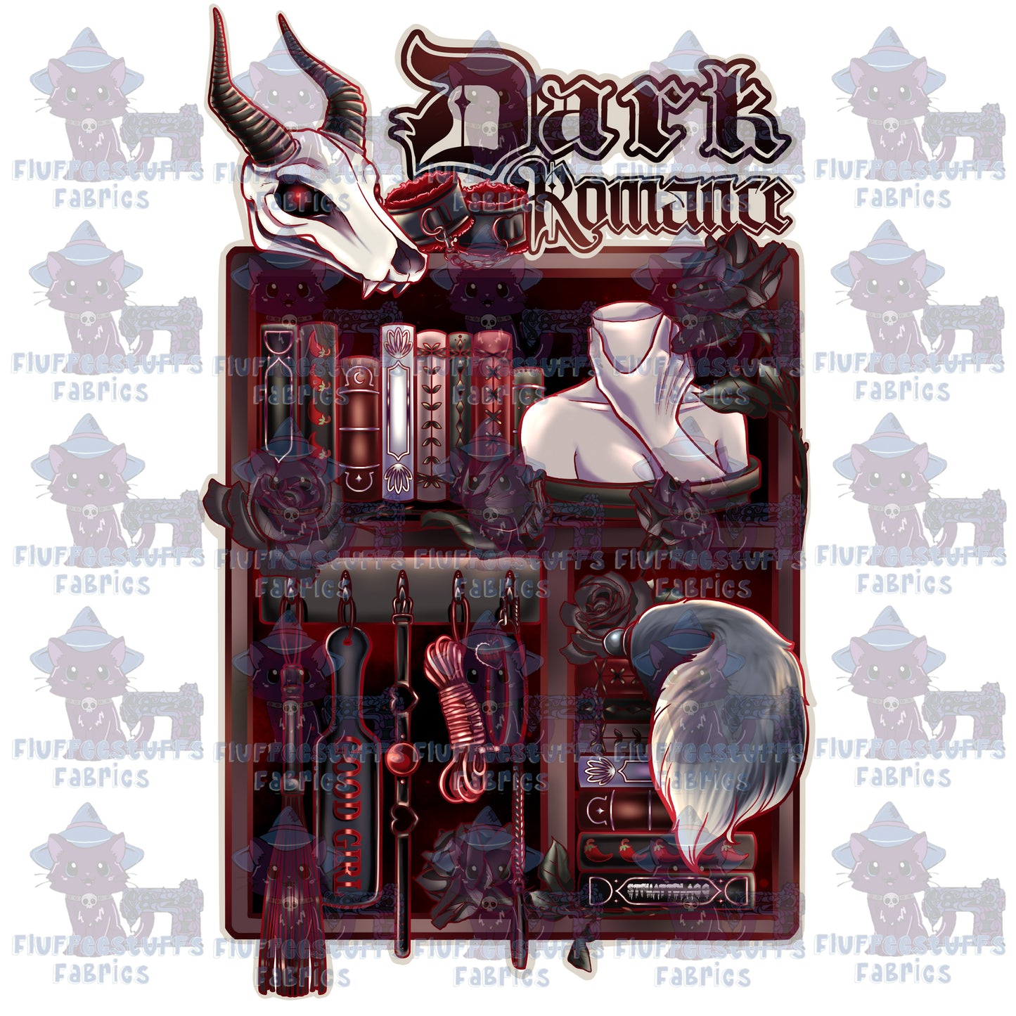 Panel Library Shelves Dark Romance