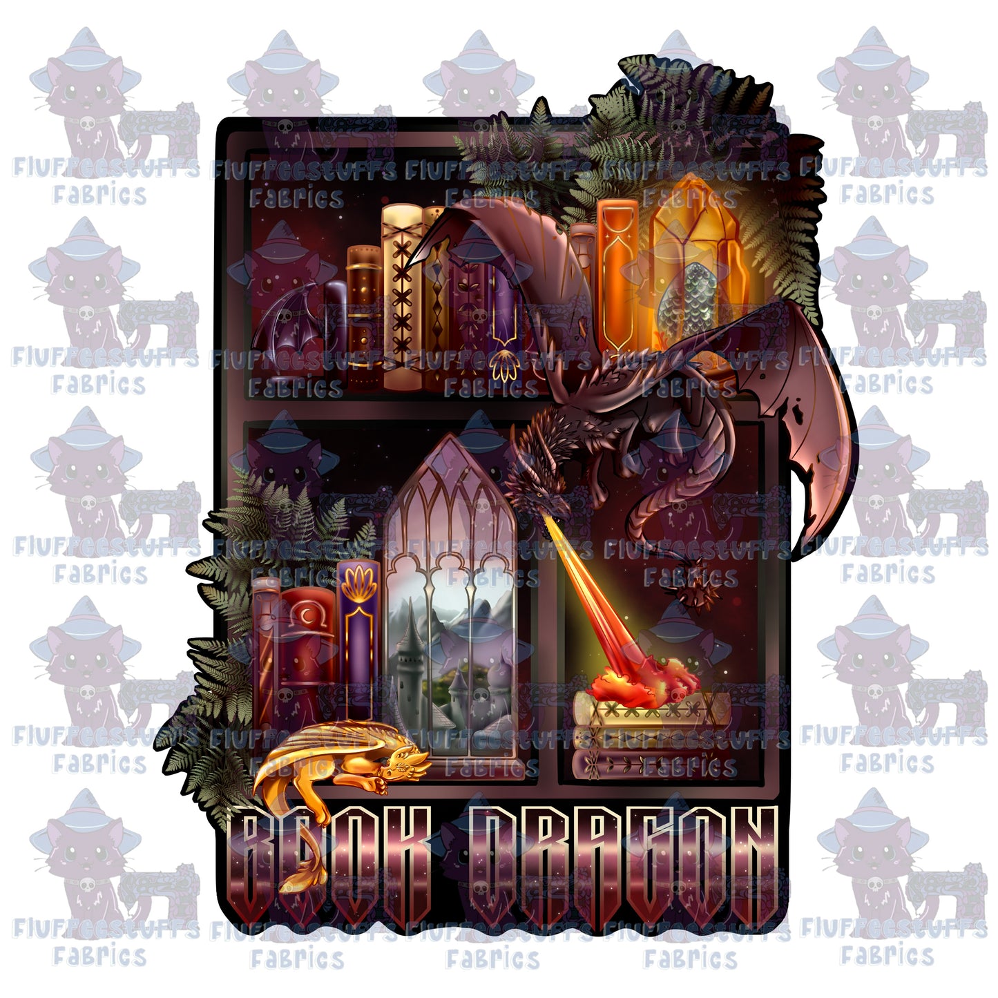 Panel Library Shelves Radiant Dragon