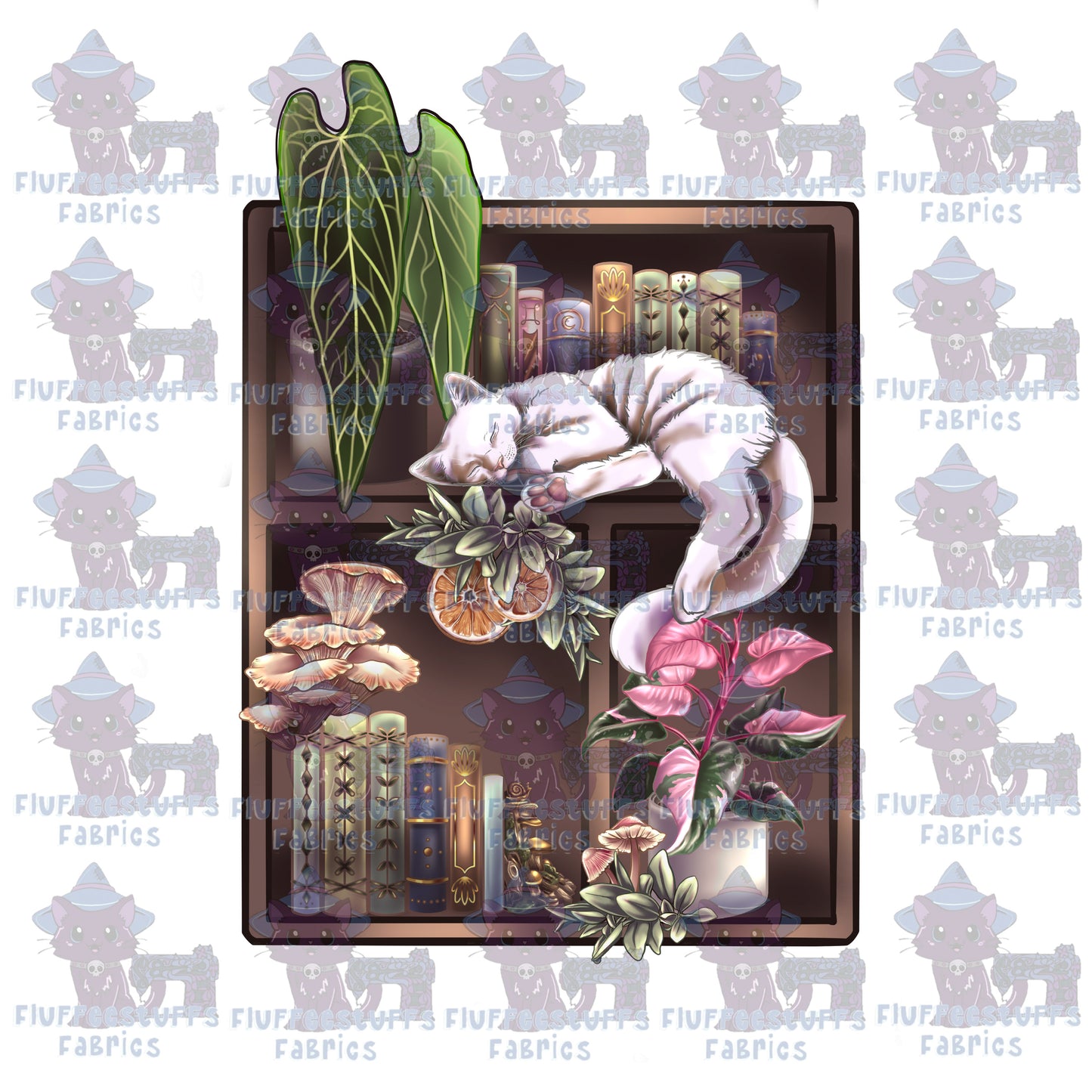 Panel Library Shelves White Kitty