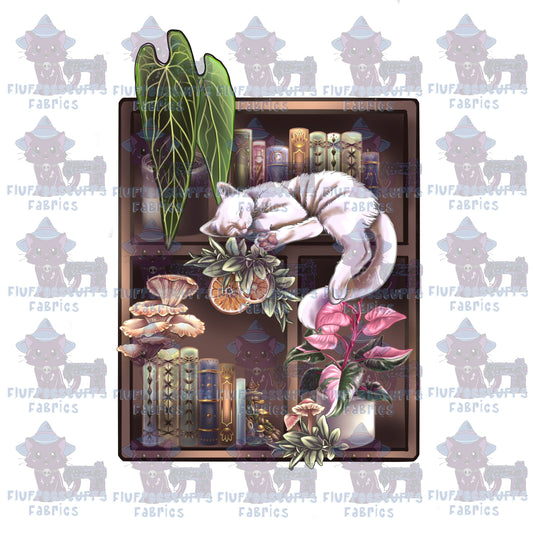 Panel Library Shelves White Kitty