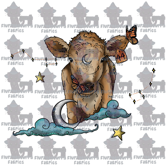 Panel Moon Cow and Stars