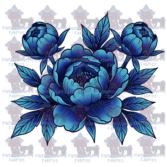 Panel Porcelain Blue Butterfly Rose