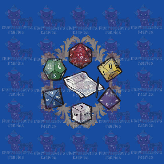 Panel Sketch Dice Blue