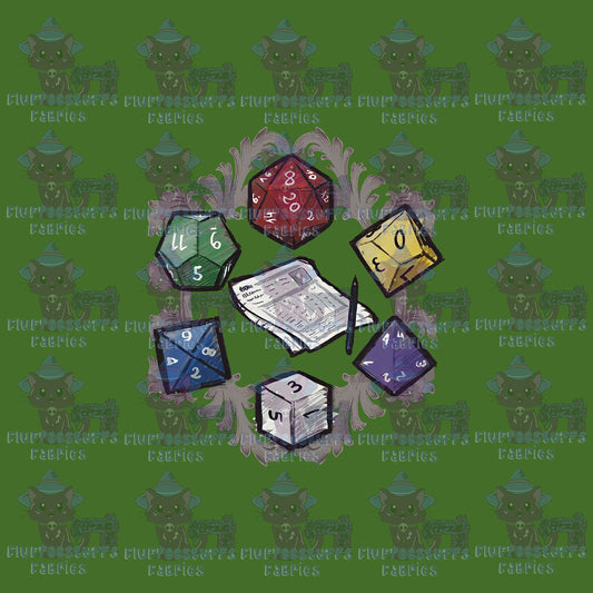 Panel Sketch Dice Green
