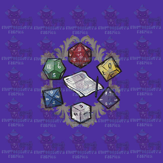 Panel Sketch Dice Purple