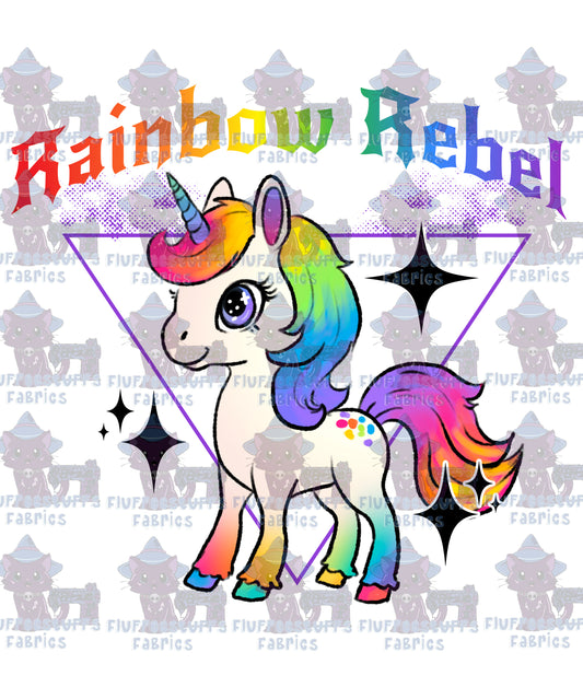 Panel Unicorn Hex Rainbow Rebel_