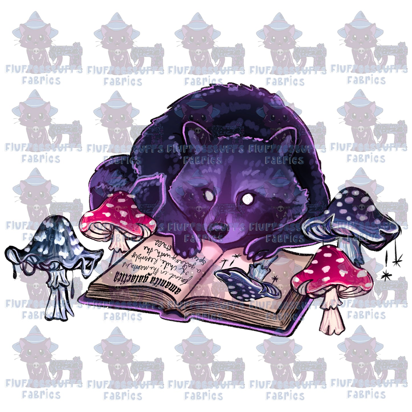 Panel Vintage Mushroom Raccoon A