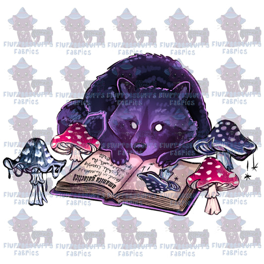 Panel Vintage Mushroom Raccoon A