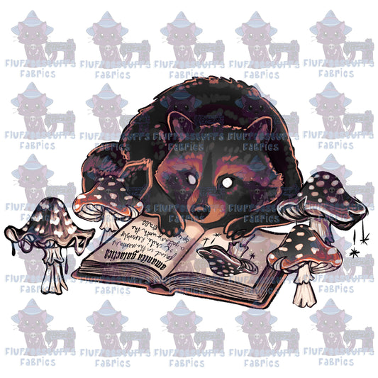 Panel Vintage Mushroom Raccoon B