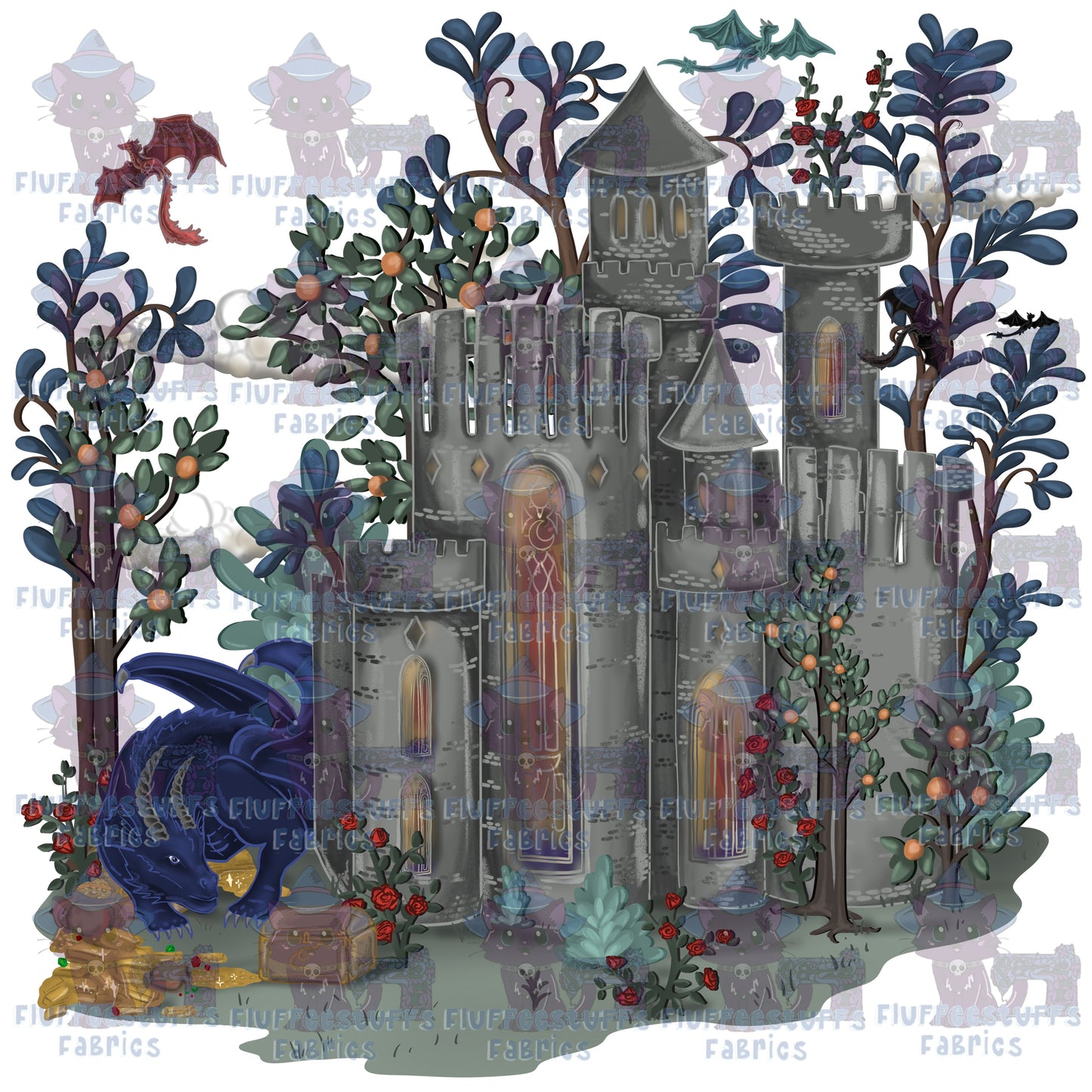 Panel Vintage Tapestry Dragon Lair