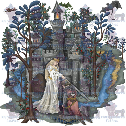 Panel Vintage Tapestry Making a Knight