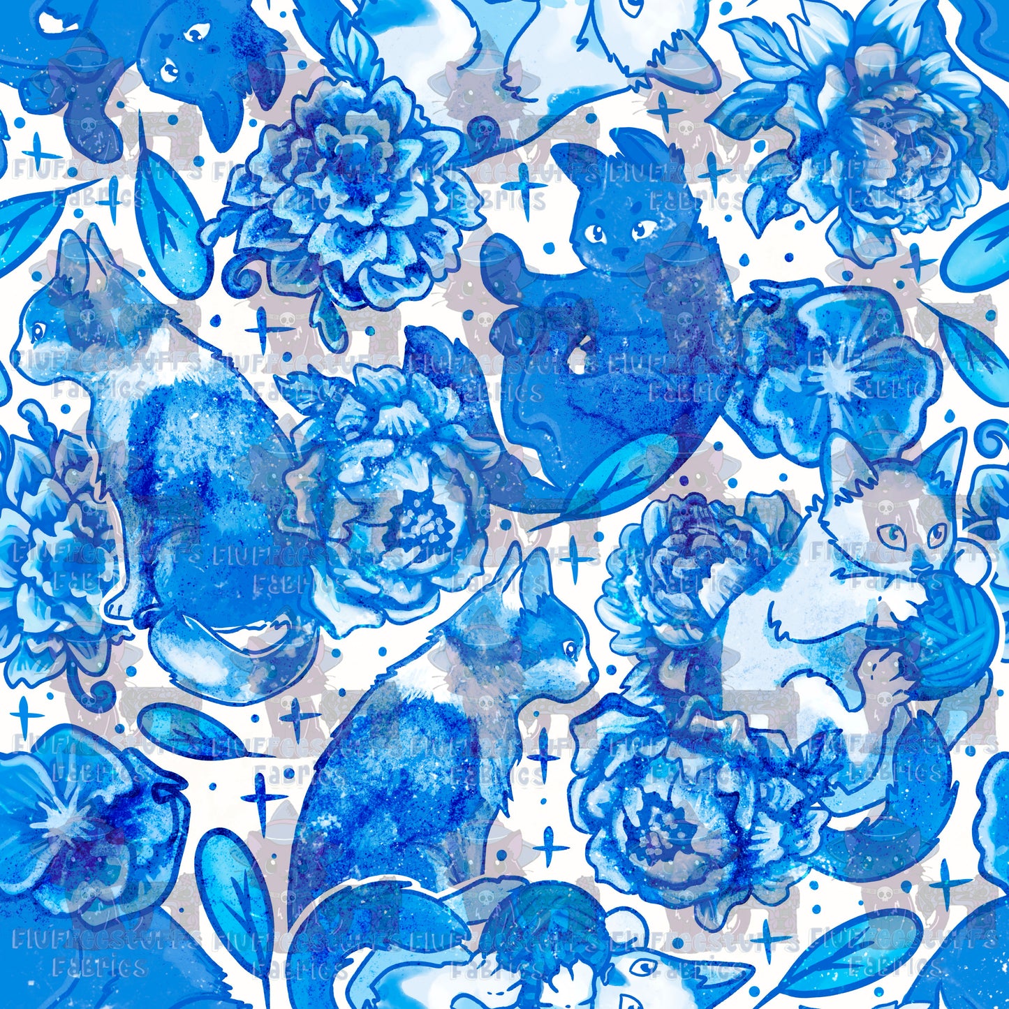 Porcelain Cats SCUFFED Classic Blue