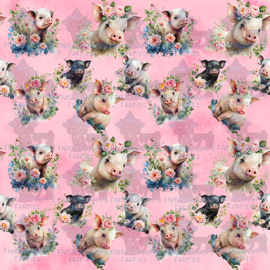 Precious Piglets on Pink