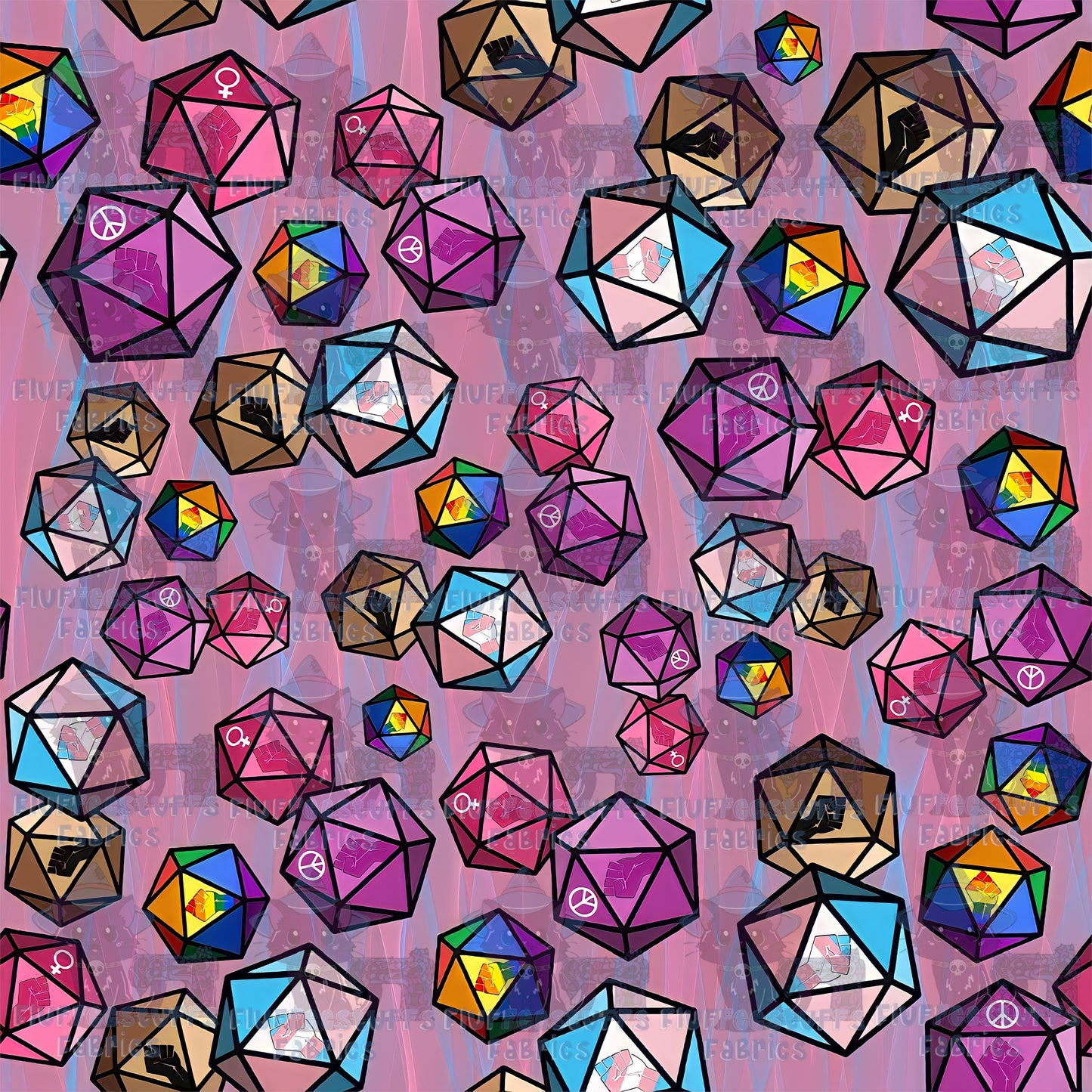 Pride Dice Pink Waves