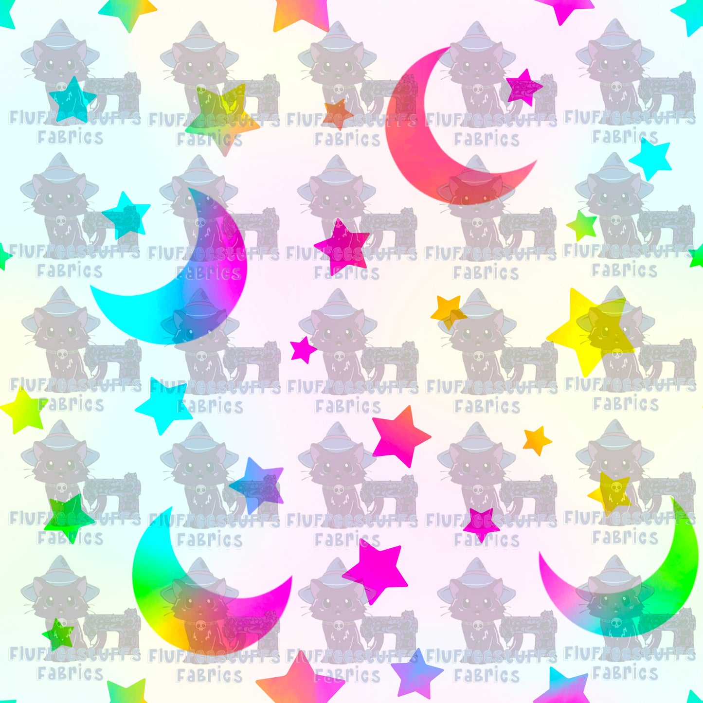 Rainbow Moon and Stars A