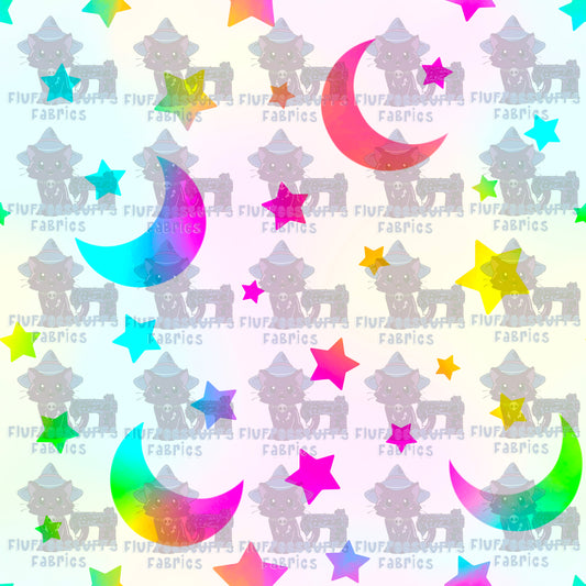 Rainbow Moon and Stars A