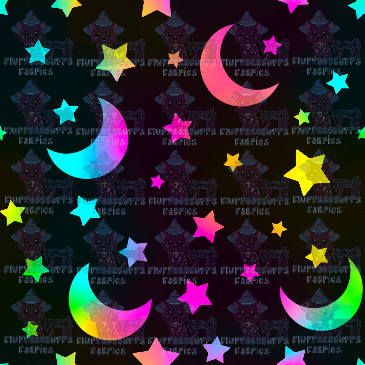 Rainbow Moon and Stars B