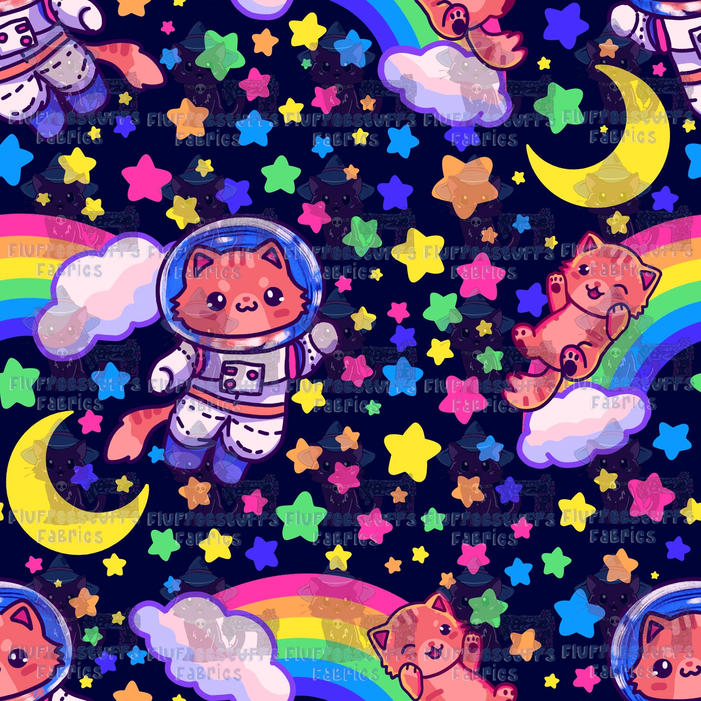 Rainbow space kitties-1