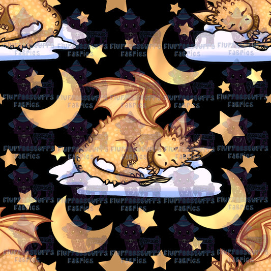 Sleepy Gold Dragon Black