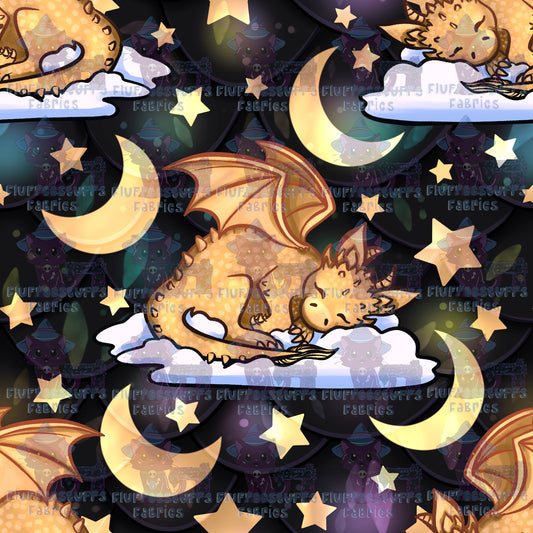 Sleepy Gold Dragon Iridescent Scales