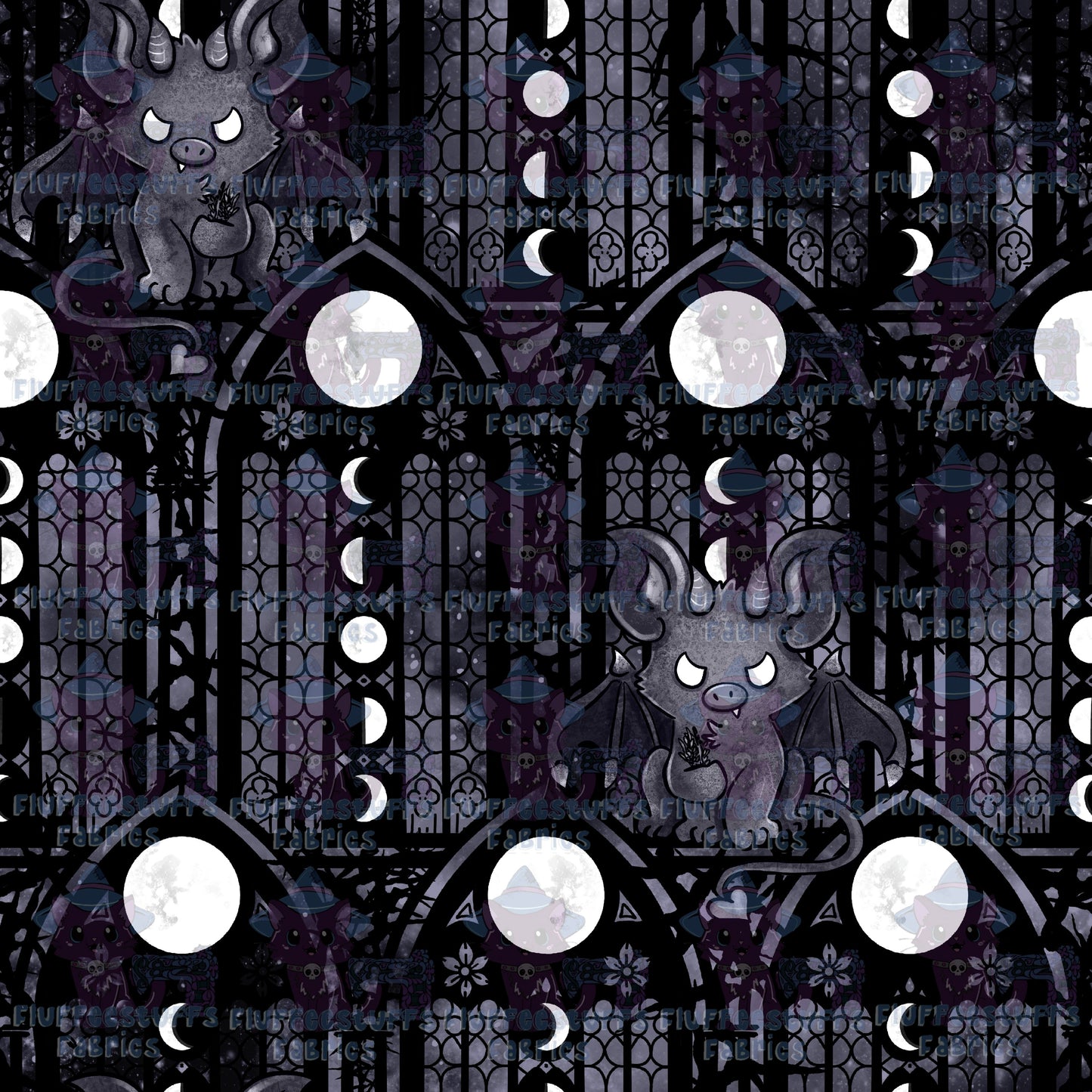 Stained Glass Gargoyle Greyscale