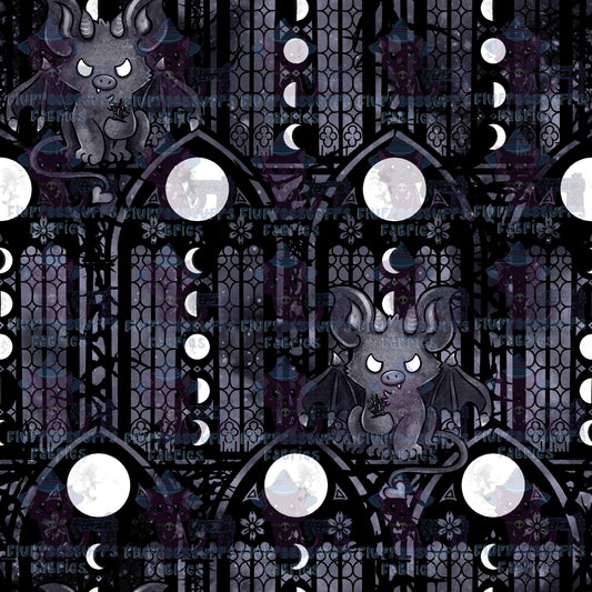 Stained Glass Gargoyle Greyscale