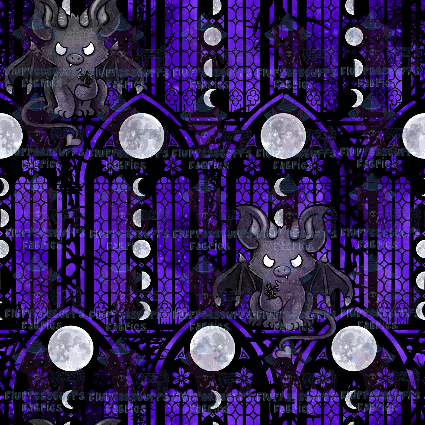 Stained Glass Gargoyle Purple
