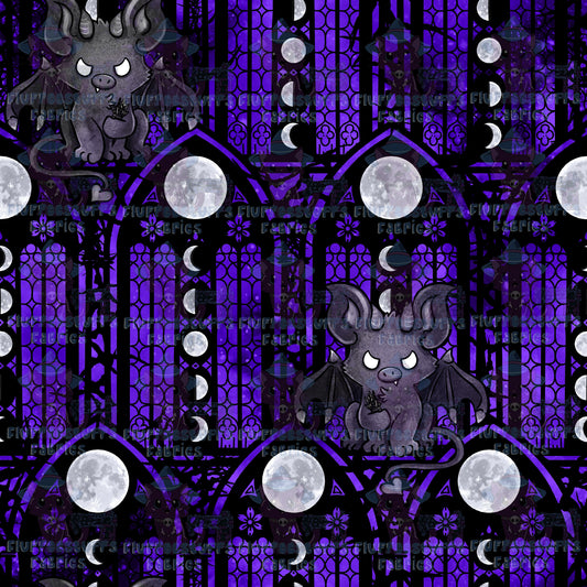 Stained Glass Gargoyle Purple
