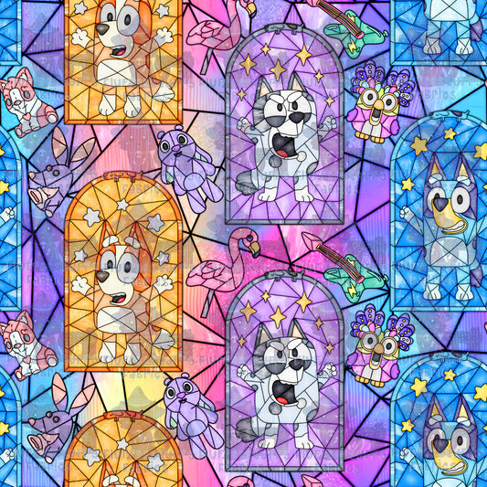 Stained Glass Heeler Cousin Mash Citrine