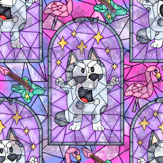 Stained Glass Heeler Cousin Muffin Citrine