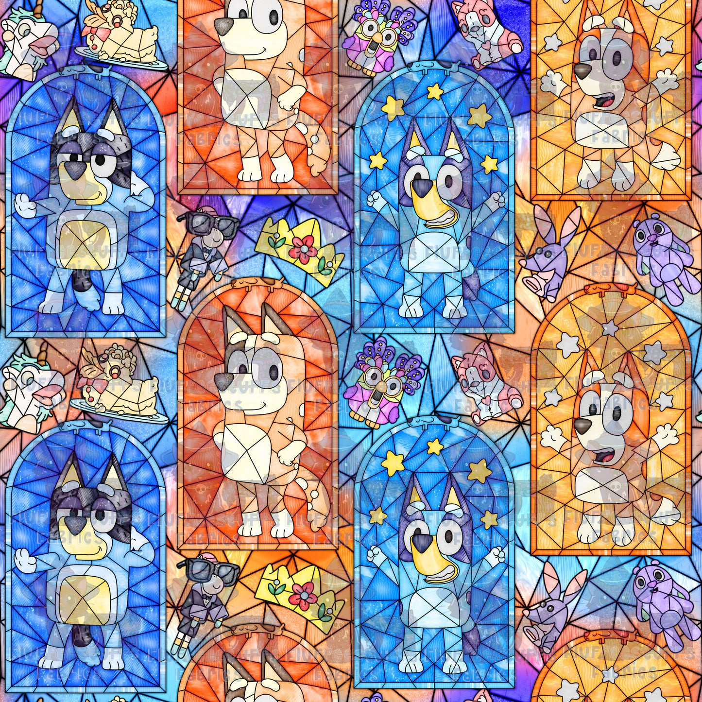 Stained Glass Heeler Sisters Family Citrine