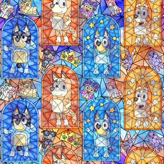 Stained Glass Heeler Sisters Family Citrine