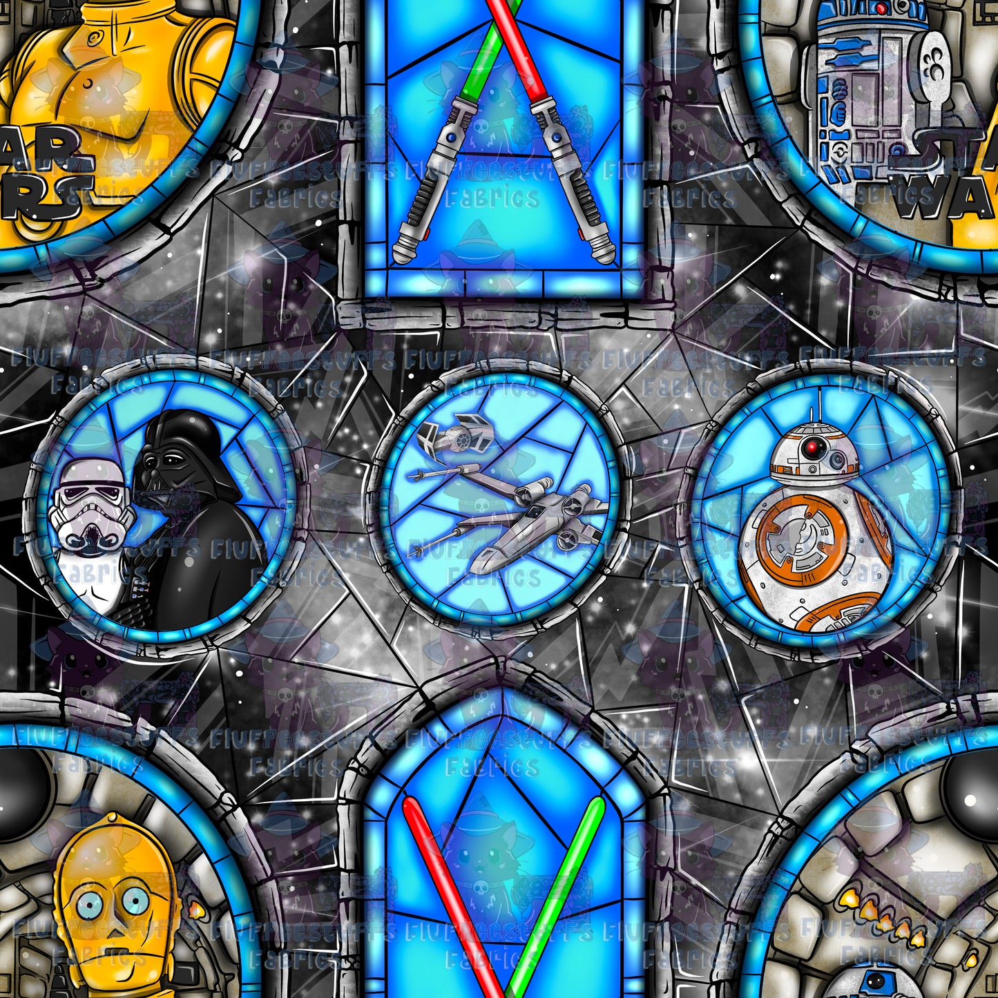 Stained Glass Space Wars_