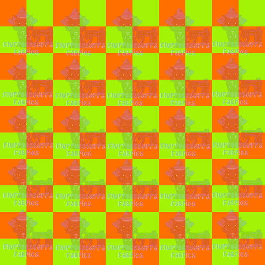 Swim Safe Green Orange Checker
