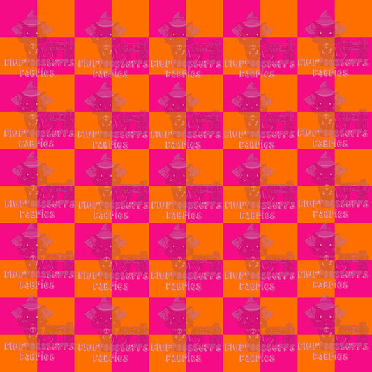 Swim Safe Orange Pink Checker