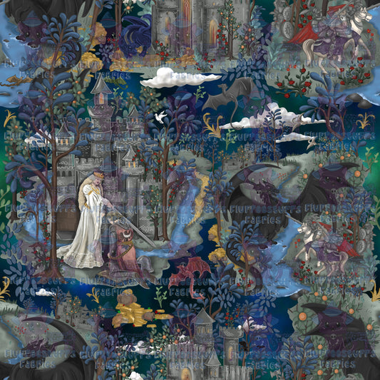 Vintage Dragon Tapestry Midnight