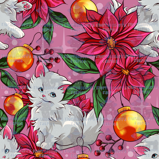 Christmas Kittens Pink