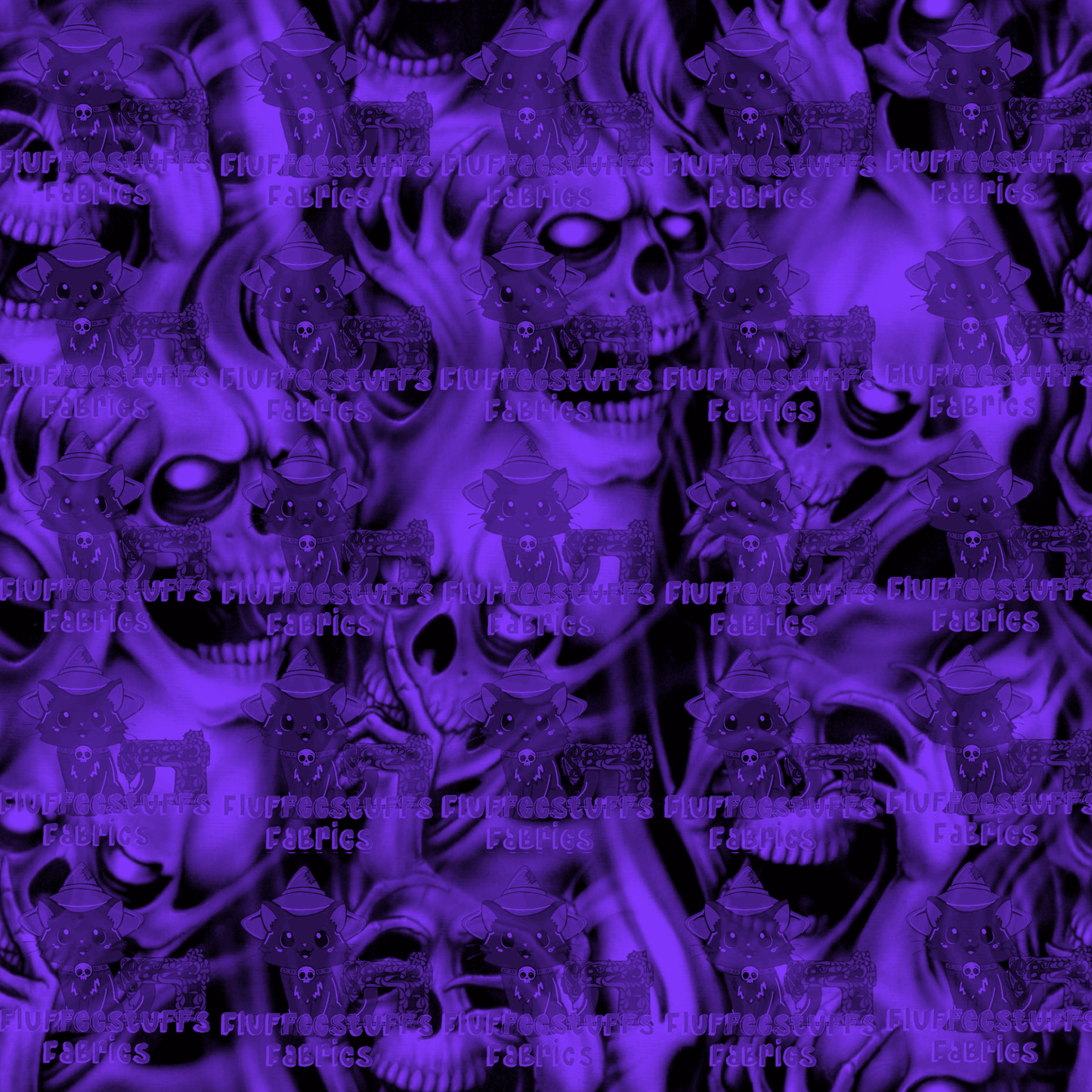 Spooky Skulls Violet