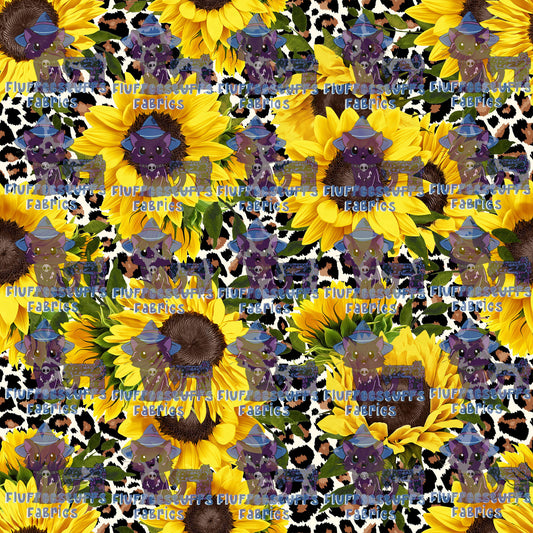 Sunflowers on leopard